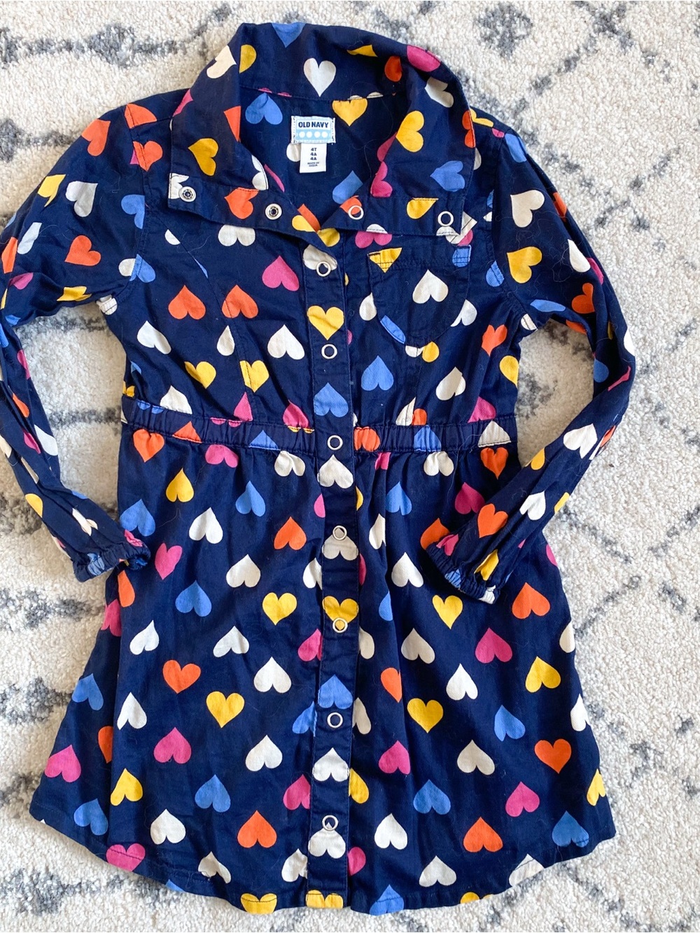 Old Navy Heart Print Shirtdress
